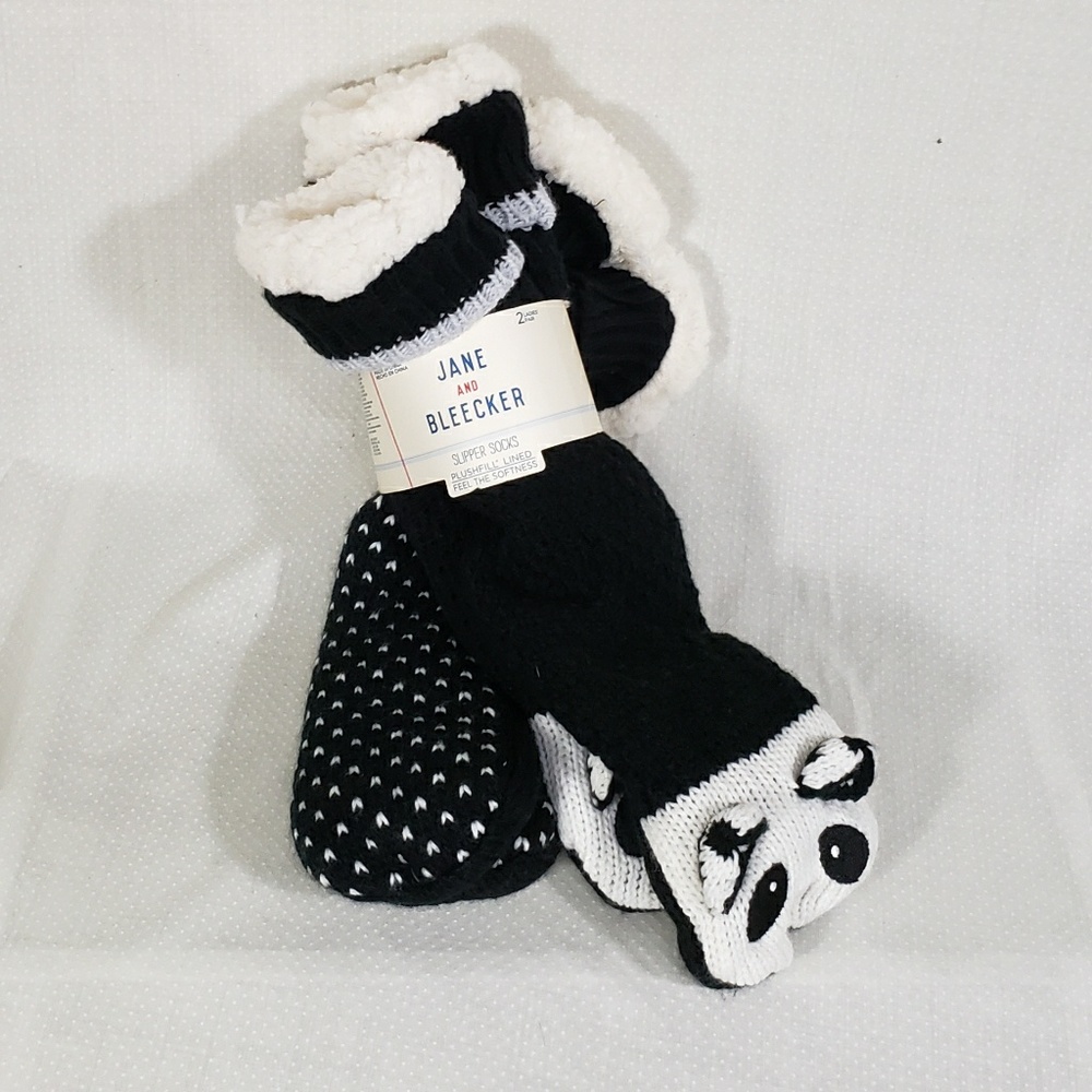 Jane and Bleecker plushfill lined panda socks